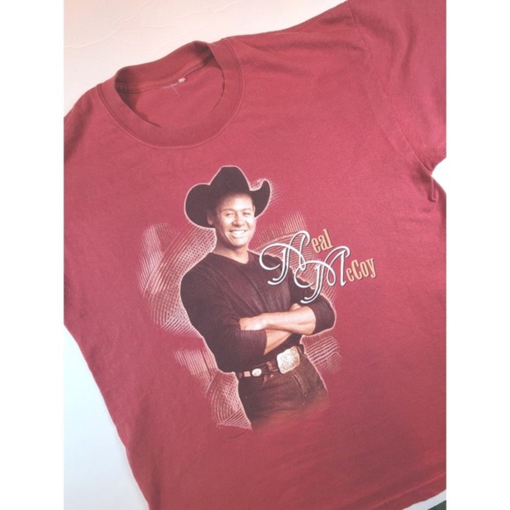 Neal McCoy Country Music Singer Cowboy Hat Graphic‎ T-Shirt Red  Large Vintage